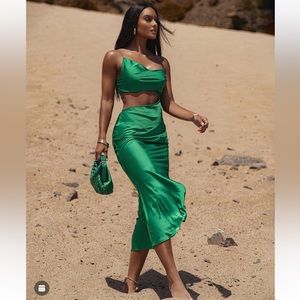 JLUXLABEL Emerald Green Dress